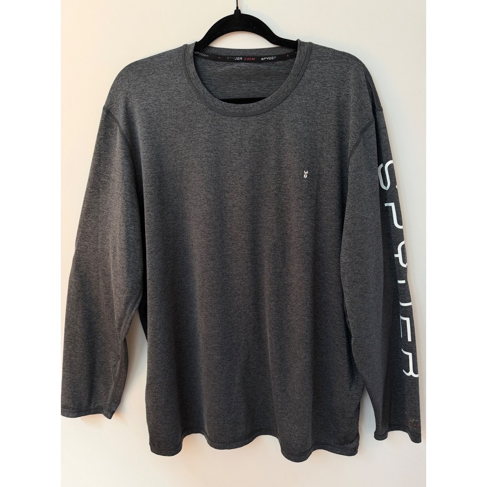 Spyder Men's XL Long Sleeve Performance Sun Shirt Charcoal Heather Gray
